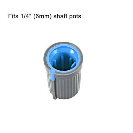 4Pcs Potentiometer Volume Control Knob Cap Plastic Blue 6mm Shaft 12mm x 17mm